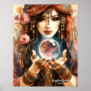 *~*  1 A100 Psychic Reader Gypsy Crystal Pall  Poster