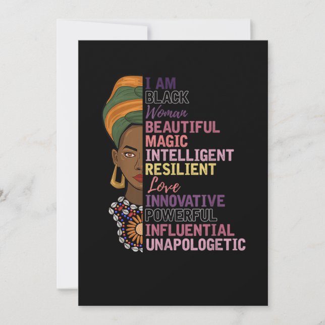 1 African Women Gift I Am A Black Woman Black Hist Save The Date (Front)