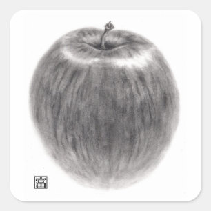 1 apple square sticker