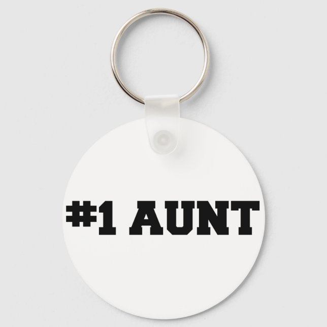 #1 Aunt, #1 Auntie, Number 1 Auntie, Best Aunt Keychain (Front)