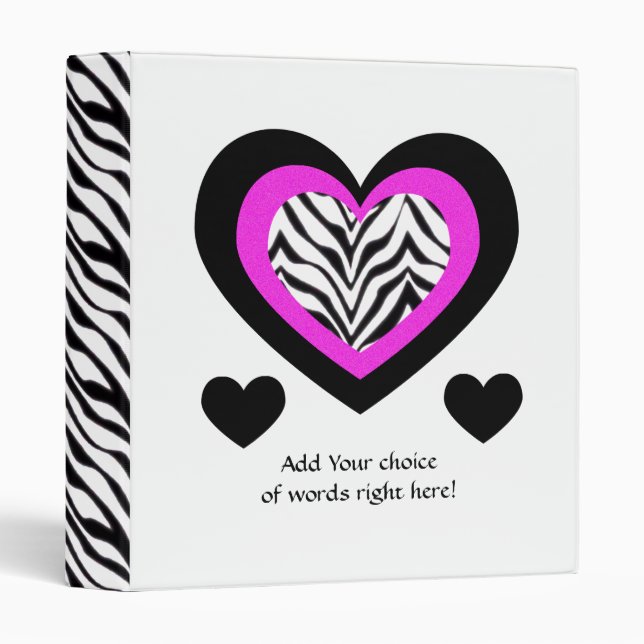 1" Avery: Zebra Heart Binder (Front/Spine)
