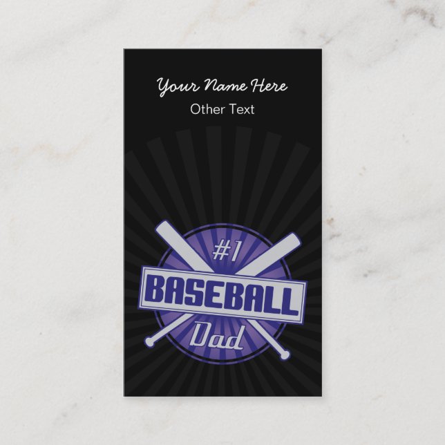 #1 Baseball Dad Customized Baseball Cards (Front)