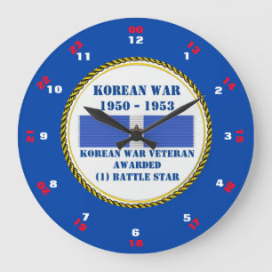 1 BATTLE STAR KOREAN WAR VETERAN LARGE CLOCK