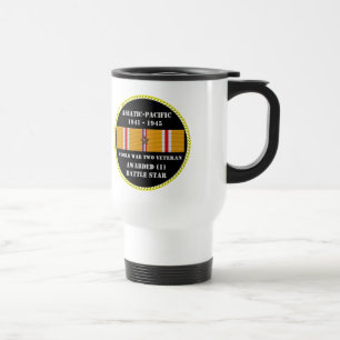 1 BATTLE STAR / WORLD WAR II VETERAN TRAVEL MUG