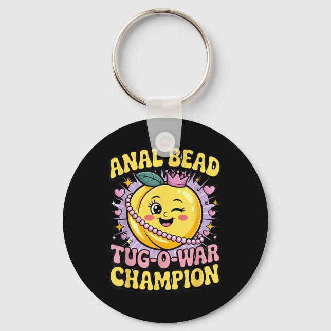 #1 Bead Tug O War Champion Naughty Adults Gag Joke Keychain (Front)