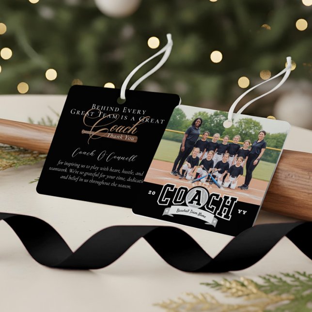 #1 Best Coach Baseball Team Photo Appreciation Metal Ornament (#1 Best Coach Baseball Team Photo Appreciation Metal Ornament)