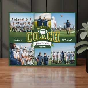 #1 Best Football Coach Photo Appreciation Gift Plaque