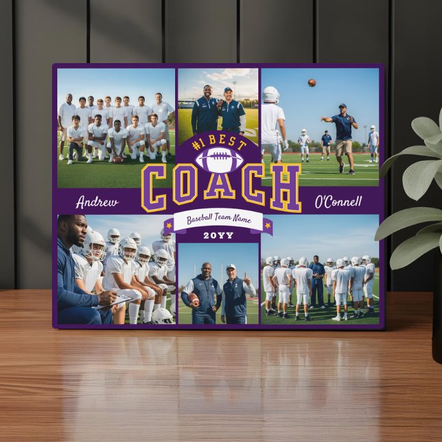 #1 Best Football Coach Photo Appreciation Gift Plaque (#1 Best Football Coach Photo Appreciation Gift Plaque)