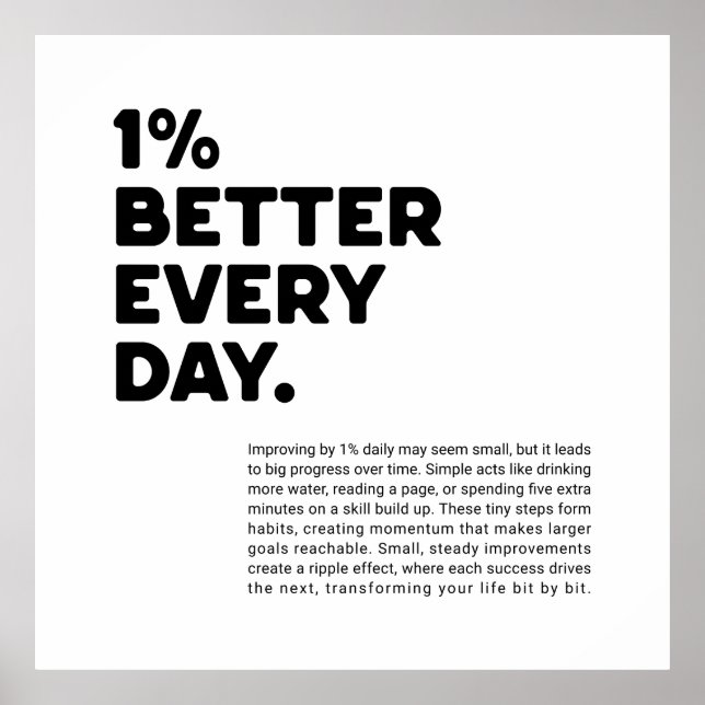 1% better every day motivational poster (Front)