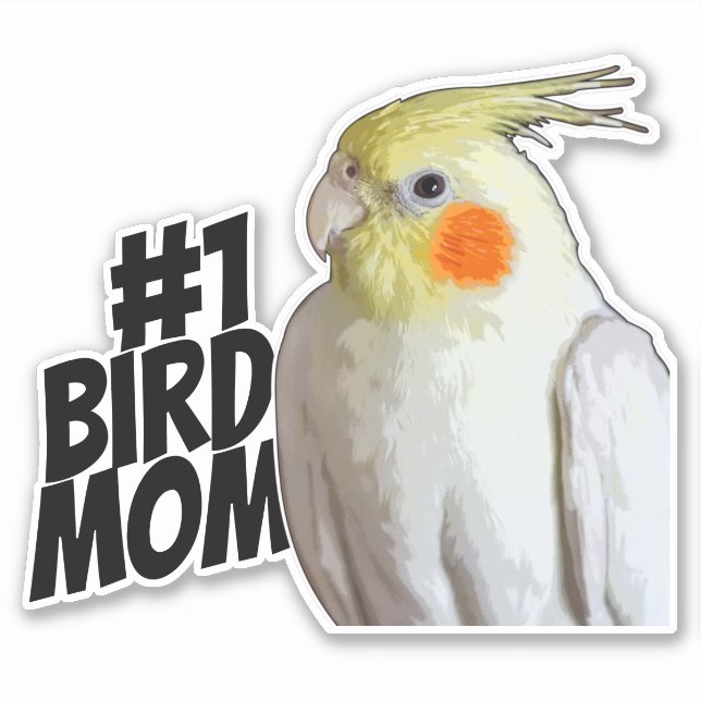 #1 Bird Mom Cute Cockatiel Mother's Day Pet Bird (Front)