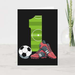 1 Birthday Soccer First Birthday Football Kids Card