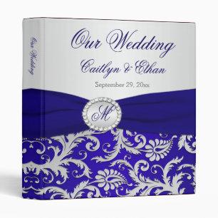 1" bleu IMPRIMÉ de RUBAN, classeur de noces