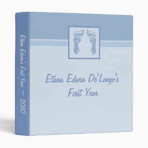 1" Blue Baby Foot Prints Photo Classeur Scrapbook