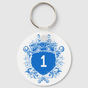 #1 Blue Shield Keychain