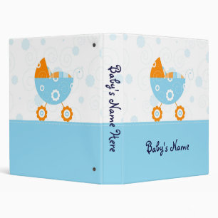 1" Blue Stroller Baby Boy Photo Album Binder