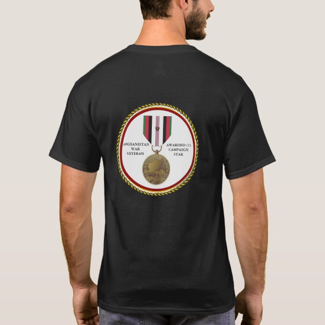1 CAMPAIGN STAR AFGHANISTAN WAR VETERAN T-Shirt (Back)