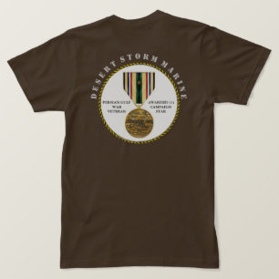 1 CAMPAIGN STAR Desert Storm Marine SEMPER  Fi T-Shirt