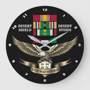 1 CAMPAIGN STAR GULF WAR VETERANS LARGE CLOCK