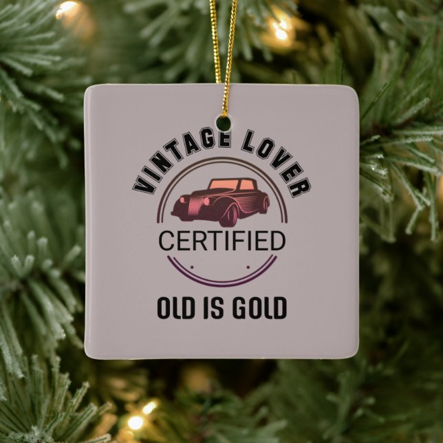 1.car lover vintage    ceramic ornament (Tree)