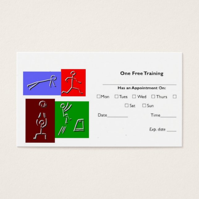 1 Carte d'entraînement gratuite (Devant)