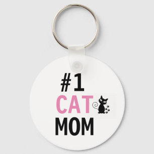 #1 Cat Mom Keychain