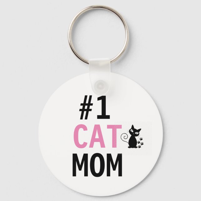 #1 Cat Mom Keychain (Front)