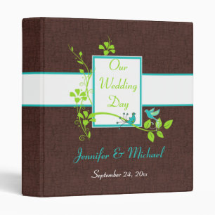 1" classeur 2 de mariage de craquement de brun de