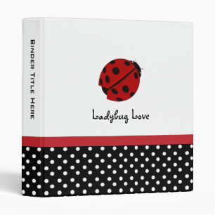 1" classeur personnalisé d'amour de coccinelle