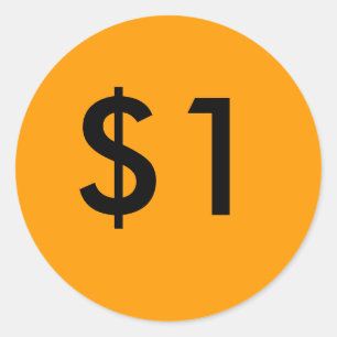 $1 CLASSIC ROUND STICKER