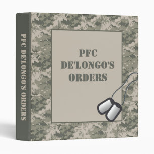 1" Commandes Réserver Photo Classeur ARMY ACU Camo