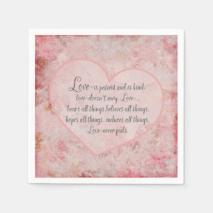 1 Cor 13 - Love is Patient Love is Kind Napkin