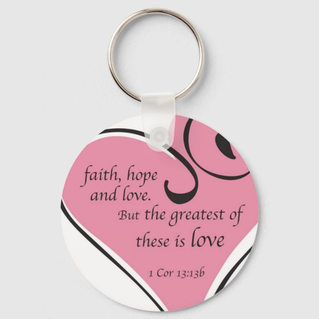 1 Cor 13 Mug Keychain (Front)