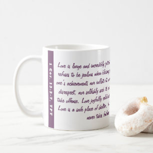 1 Cor 13 Passion Translation Plum Love Bible Verse Coffee Mug