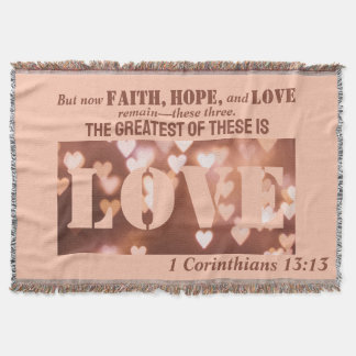 1 Corinthains 13:13 Love Throw Blanket