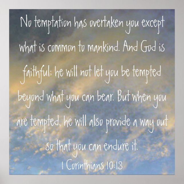1 Corinthians 10:13 bible verse Poster (Front)