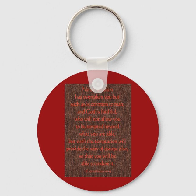 1 Corinthians 10:13 Keychain (Front)