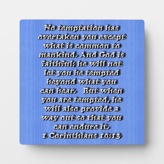 1 Corinthians 10:13 Plaque (Front)