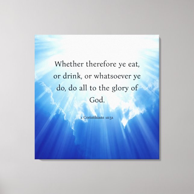 1 Corinthians 10:31 Canvas Print (Front)