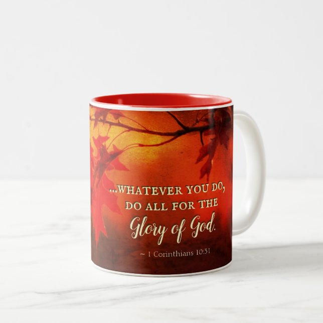 1 Corinthians 10:31 Do All for the Glory of God Two-Tone Coffee Mug (Front Right)