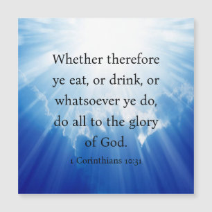 1 Corinthians 10:31  Magnet Card