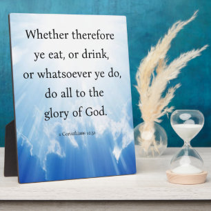 1 Corinthians 10:31  Plaque
