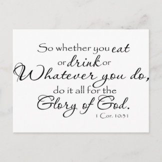 1 Corinthians 10:31 Wall Praise Postcard