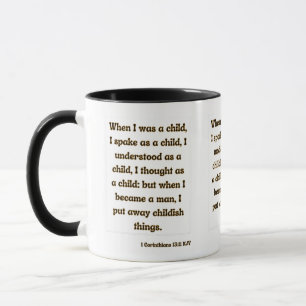 1 Corinthians 13:11 Bible Scripture Two-Tone Mug