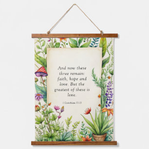 1 Corinthians 13:13 Christian Bible Verse Hanging Tapestry