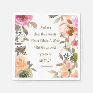 1 Corinthians 13:13 Faith Hope Love Bible Verse Napkin