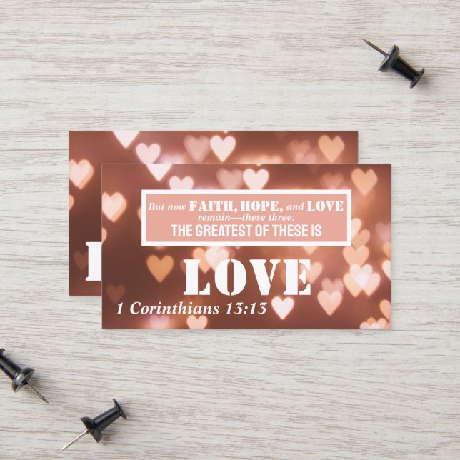 1 Corinthians 13:13 LOVE Calling Card (Front/Back In Situ)