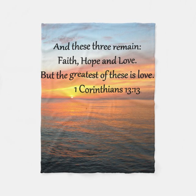 1 CORINTHIANS 13:13 SUNRISE PHOTO FLEECE BLANKET (Front)