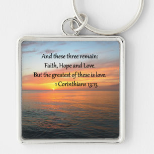 1 CORINTHIANS 13:13 SUNRISE PHOTO KEYCHAIN