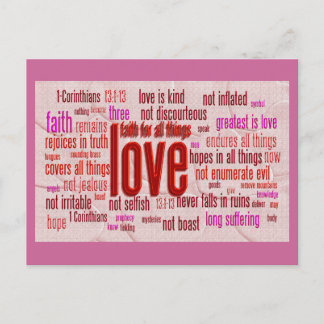 1 Corinthians 13:1-13 Heart Cloth Postcard