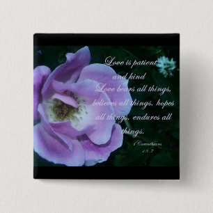 1 Corinthians 13 2 Inch Square Button